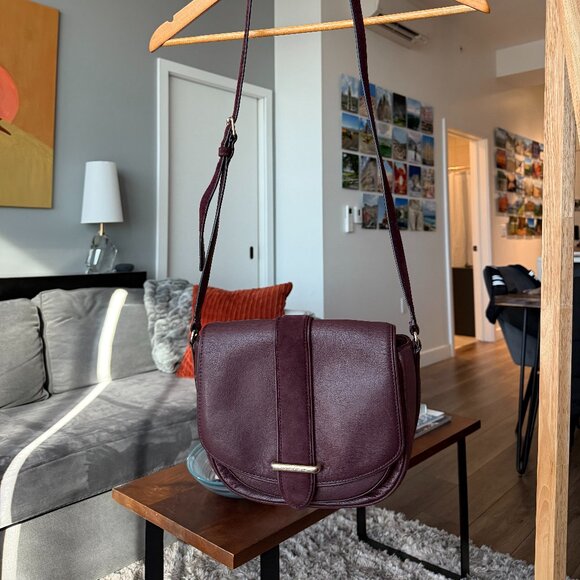 Kate Spade Marsi Hunts Place Burgundy Leather Saddle Bag - Leather and Suede - Picture 3 of 8